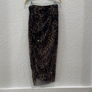 All Saints Leopard Print Maxi Skirt